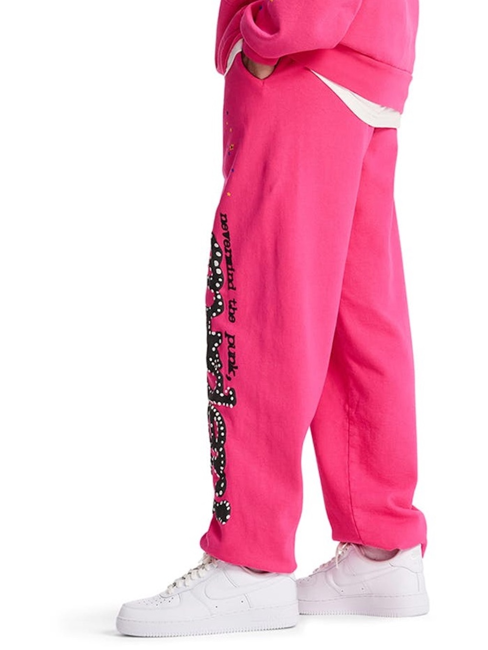 💖 Sp5der Worldwide Pink P*nk Rhinestone Star Sweatpants